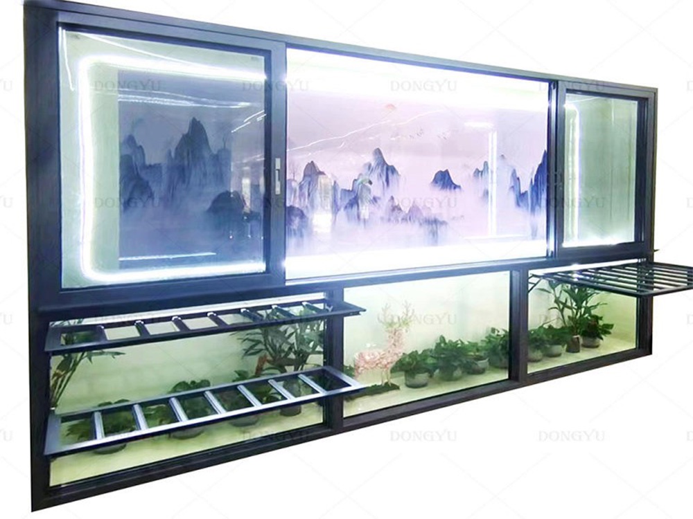 multi-track thermal-break aluminum sliding floor window