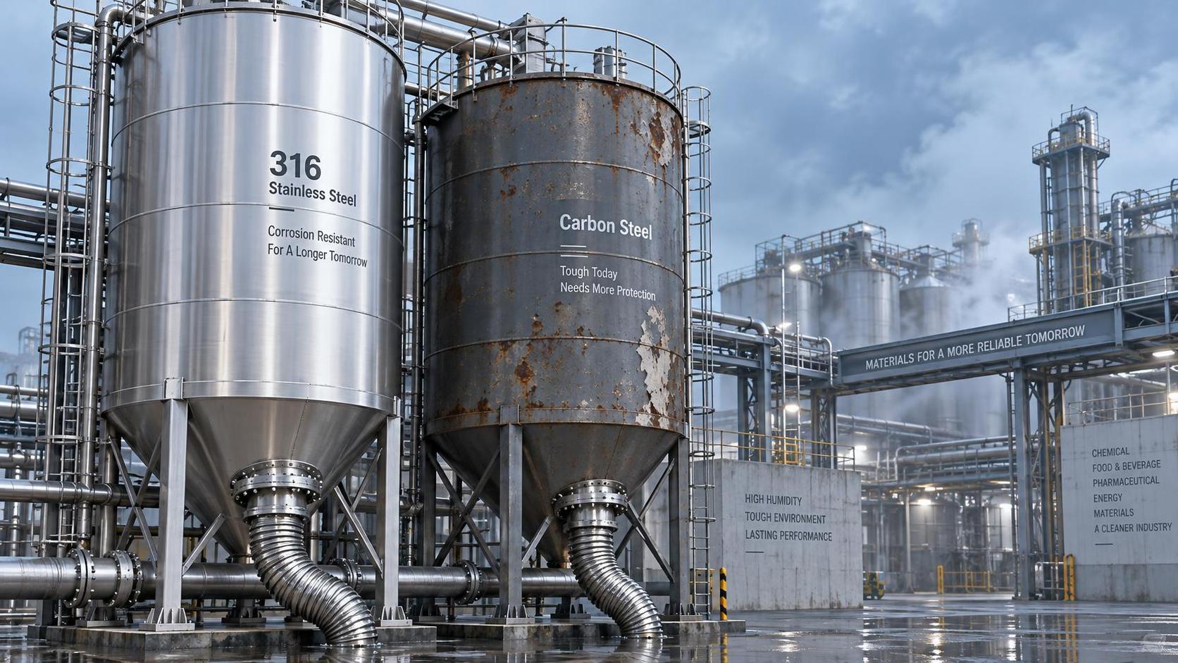 Do stainless steel silos resist corrosion better than carbon steel in humid bulk storage environments?