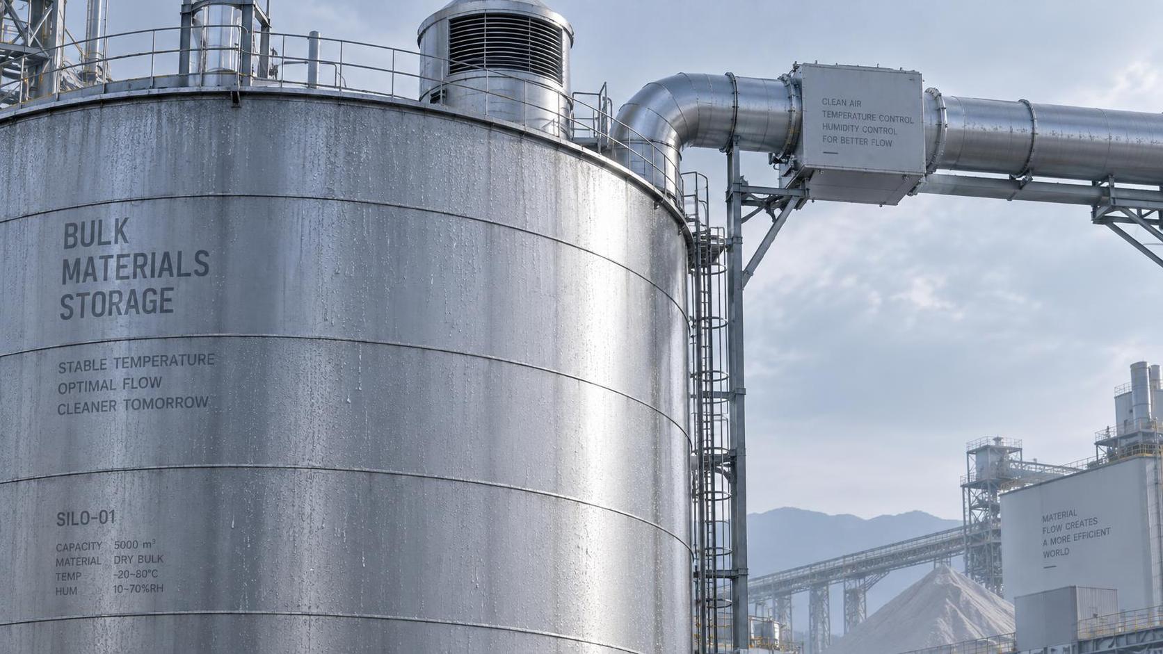 Does ambient temperature variation affect material flow consistency in dry bulk storage silos?