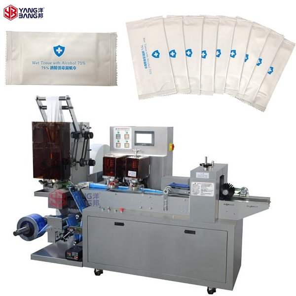YB-SJ260 Single Wet Wipe Machine Alcohol Prep Pads Packing Machinery Individual Sheet Wet Napkin Tissue Wipes Packaging Machine