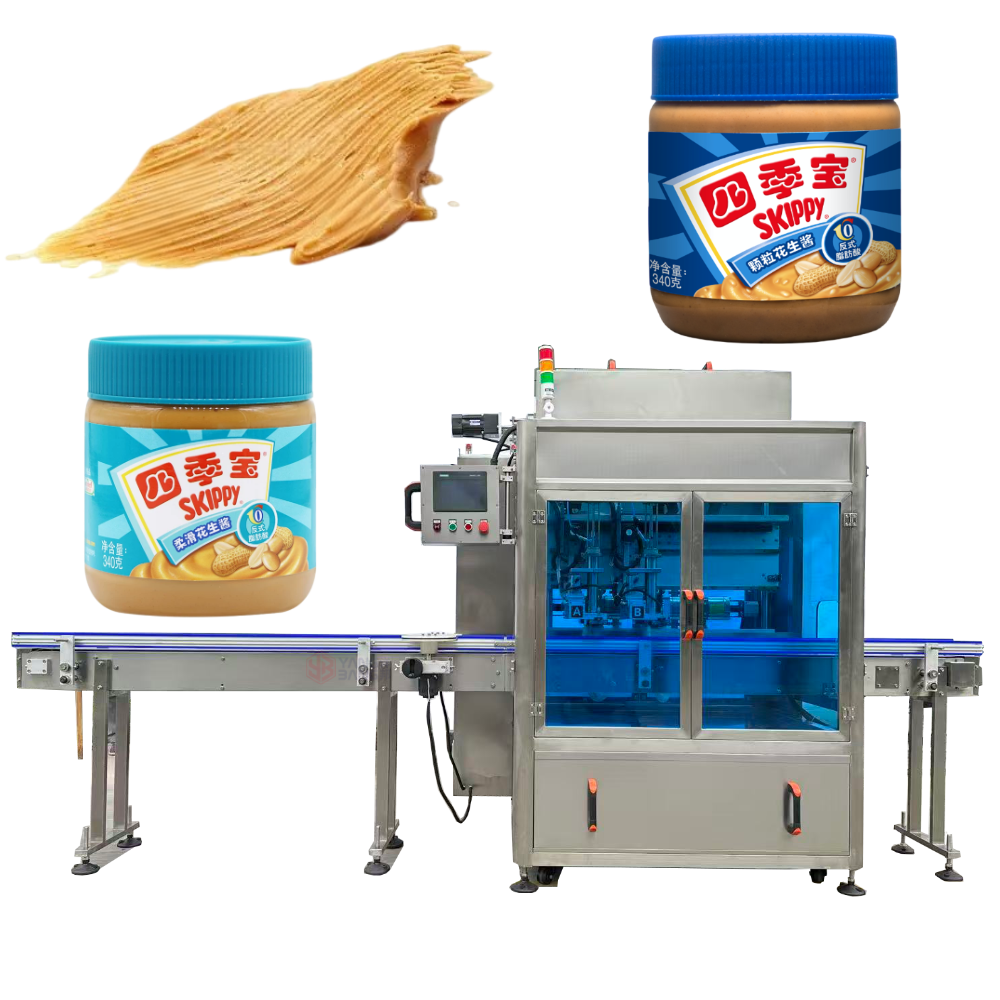 YB-G2 Automatic Double Following Head Peanut Butter Filler Viscous Paste Filling Machine for Food Production Line