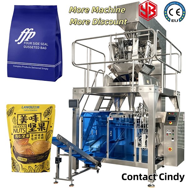 YB-210K Full Automatic Pasta Premade Stand Pouch Bag Chestnut Peanut Cashew Nuts Doypack Packaging Packing Machine