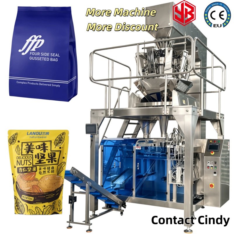 YB-210K Full Automatic Pasta Premade Stand Pouch Bag Chestnut Peanut Cashew Nuts Doypack Packaging Packing Machine