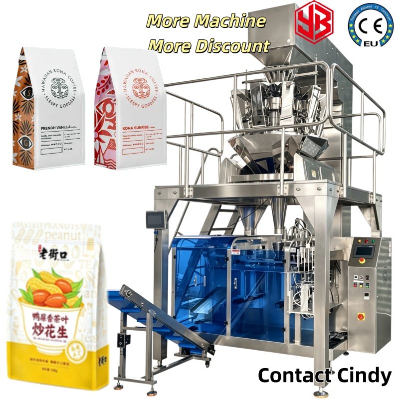 YB-GD210K Stand up Zipper Pouch Packaging Machine Full Servo Control for Peanuts Sunflower Seeds Grains Snack Food Packing