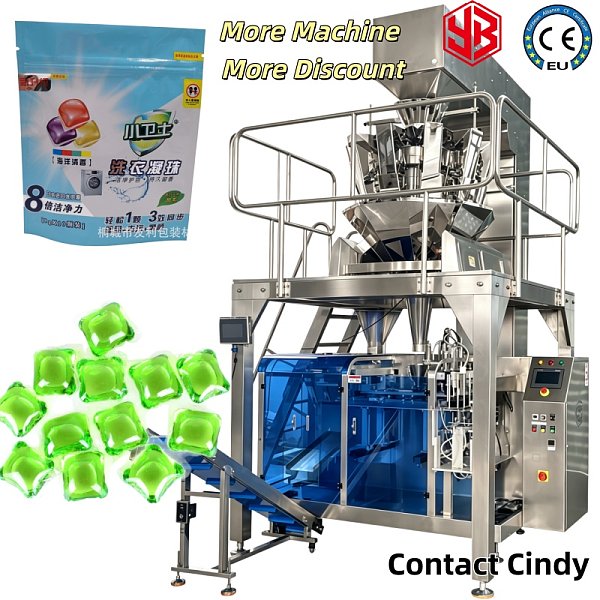 YB-210K Automatic Laundry Gel Laundry Condensation Bead Premade Bag Cleaning Pods Laundry Detergent Pods Doypack Packing Machine