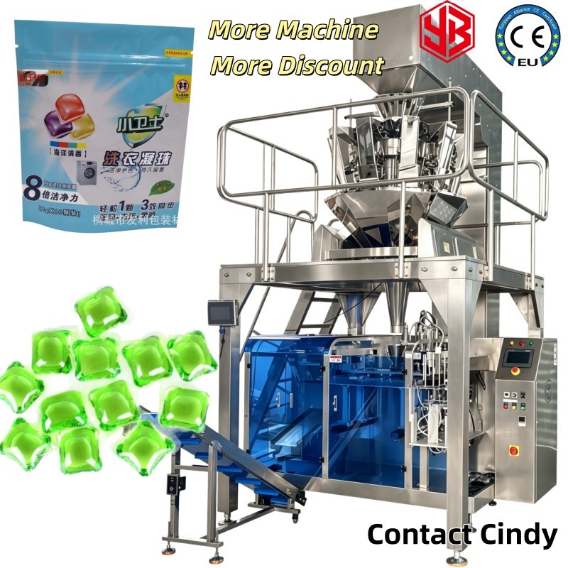 YB-210K Automatic Laundry Gel Laundry Condensation Bead Premade Bag Cleaning Pods Laundry Detergent Pods Doypack Packing Machine