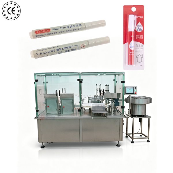 YB-Y4 Full Automatic Stain Remover Pen Filling Machine Laundry Care Detergent Liquid Pen Filler Equipment