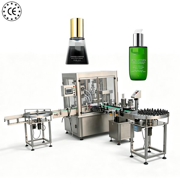 High Precision 4 Nozzles Automatic Essential Oil Filler with Piston Pump for Serum E-liquid Small Bottle Liquid Filling Machine