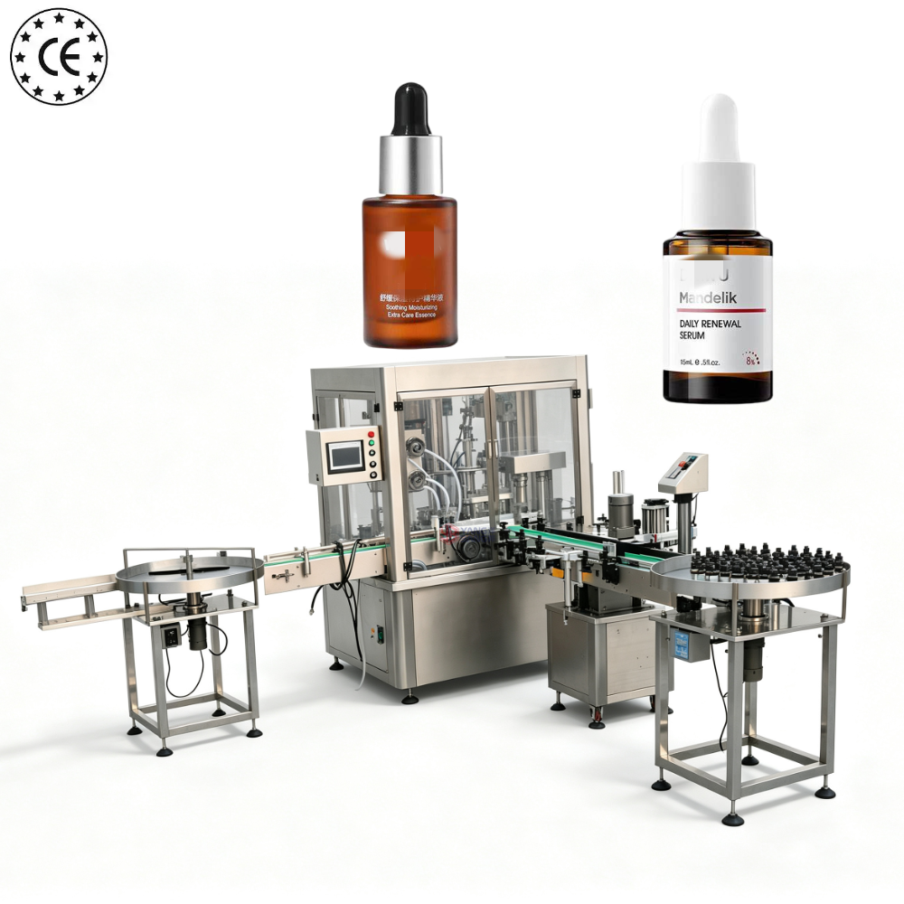 Reliable 4 Head Linear Essential Oil Bottling Machine for Cosmetic Glass Bottle Liquid Filler Machine Professional Beauty Line