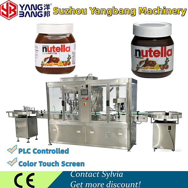 YB-J4B Full Automatic Nutella Ulternative Spread Sauce Jam Bottle Filling Machinery Can Be Customized