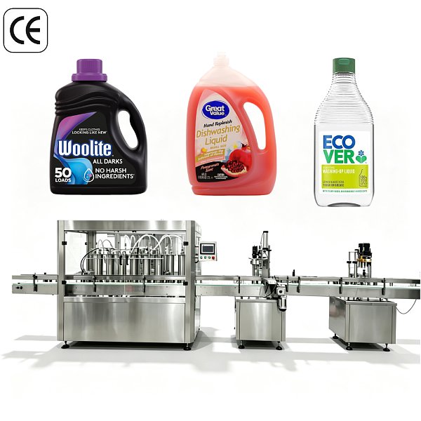 YB-YG8 Reliable 8 Head Linear Automatic Liquid Filler for Laundry Detergent Large Bottle Filling Machine Home Care Products