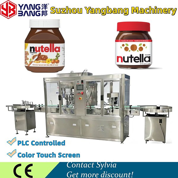YB-J4B Full Automatic Nutella Ulternative Spread Sauce Jam Bottle Filling Machinery Can Be Customized Used for Production Line