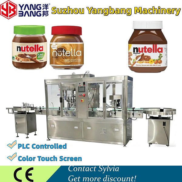 YB-J4B Hot Sales High Accuracy Automatic Bottle Chocolate Spread Filling and Capping Machine 4 Filling Nozzle