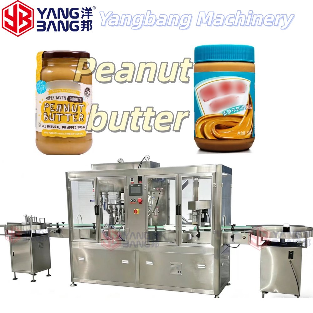 YB-J4B Full Automatic Hot Sales High Accuracy Bottle Jar Peanut Chocolate Sauce Filling and Capping Machine Easy to Operate