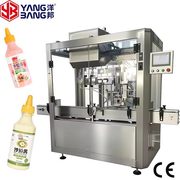 YB-J4B Automatic Salad Sauce Filling Machine High Speed Jar Filling Servo Driven Paste Filling Machine Anti Dripping