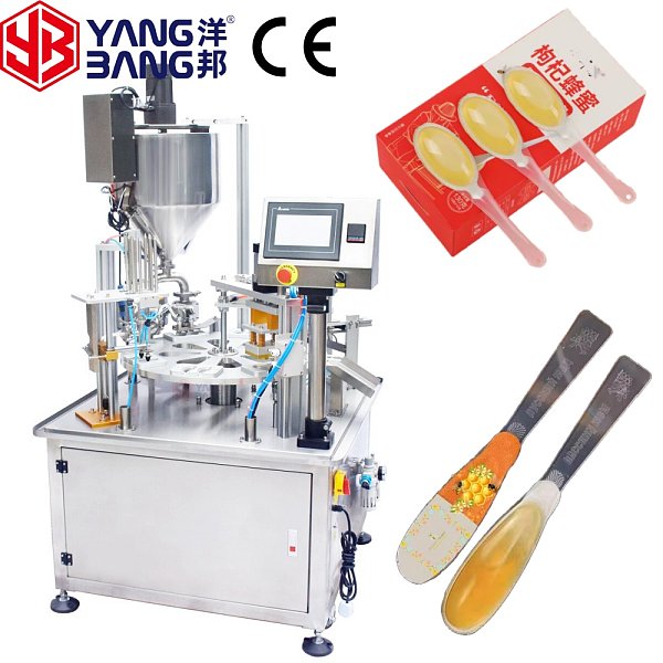 YB-FBJ2 Fully Automatic 2-head Filling Nozzles Spoon Honey Filling and Sealing Machine Easy to Operate