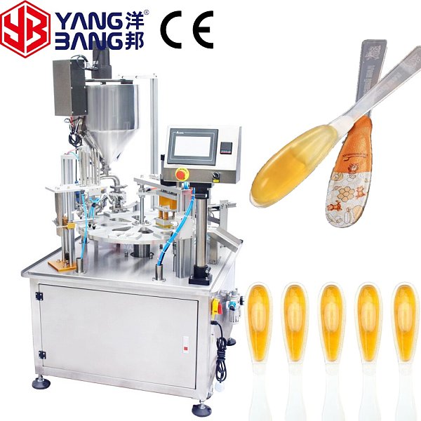 YB-FBJ2 Fully Automatic 2-head Rotary Disk Spoon Honey Filling and Sealing Machine Factory Price