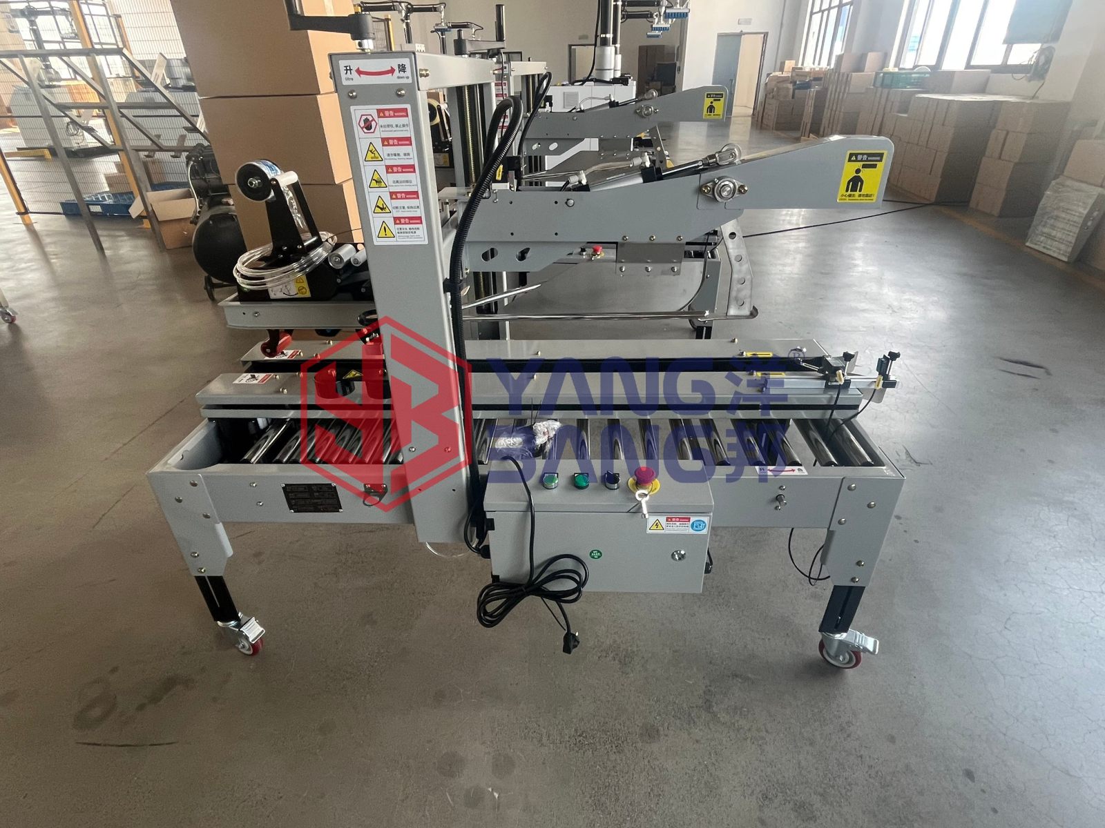 YB-ZF544 Automatic Flaps Folding Carton Sealer Machine Top and Bottom Tape Sealing Machine for Factory