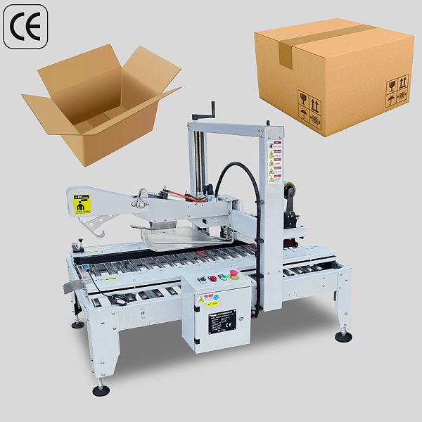 Automatic Flap Folding Case Sealer Carton Sealing Machine with Top and Bottom Tape Taping for End of Line Packaging System
