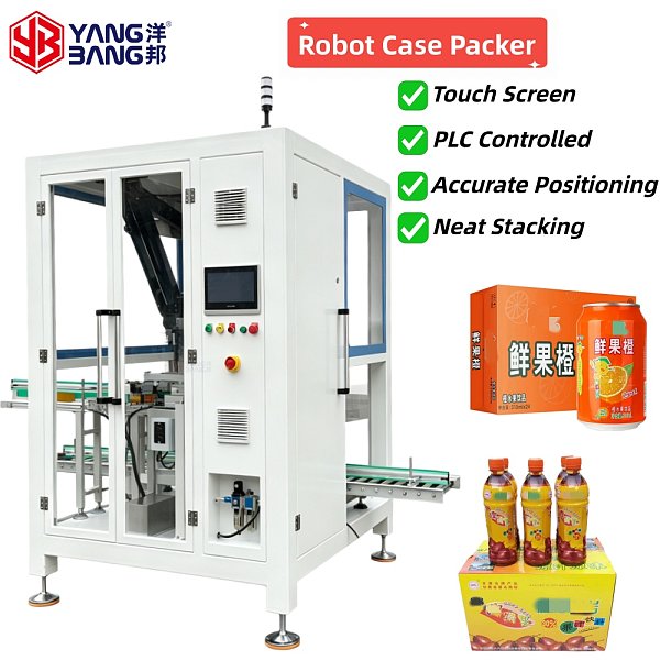 YB-ZX1300-2S Automatic High Speed Neat Stacking Beverage Bottle Packing Into Box Case Used for Production Line PLC Control