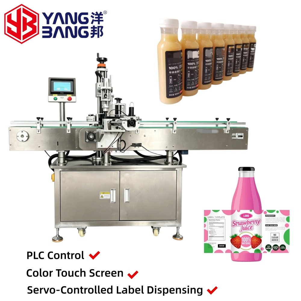 YB-LT80 Full Automatic Stable Labeling Effect Easy Adjustment Quick Setup Round Square Bottle Labeling Machine Low Label Waste
