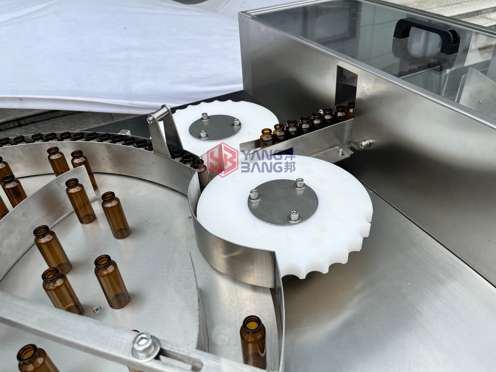 YB-ZX100 Full Automatic Glass Bottle Washing Machinery Used for Production Adjustable Bottle Sizes High Cleaning Degree