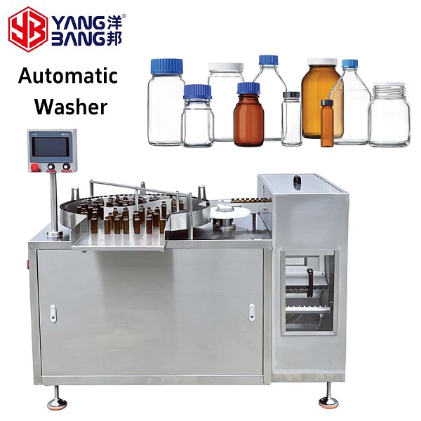 YB-ZX100 Full Automatic Stable Performance Glass Bottle Vial Washing Equipment Water and Gas Washing Can Be Customized