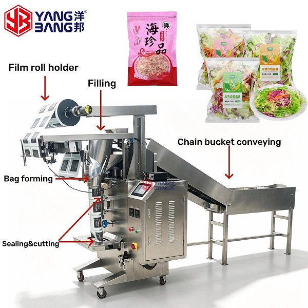 YB-450LD Hot Sale Vegetable Pouch Bean Sprouts Pouch Pillow Sealing Packaging Machine With Bag Forming Function