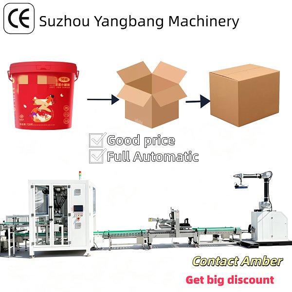 YB-ZX1300-2 Full Automatic Paper Coffee Cup Case Packing Line Industrial Disposable Cup Box Loader and Sealer Machine
