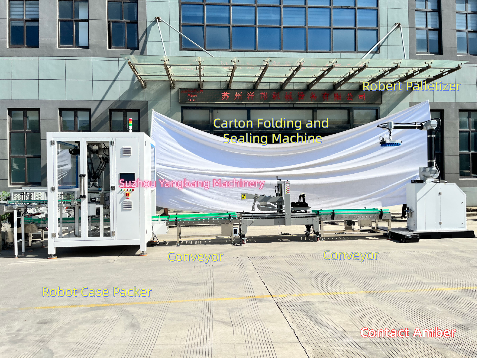 YB-ZX1300-2 High Speed Automatic Coffee Cup Case Packer Machine SUS304 Robotic Arm Box Packing Production Line