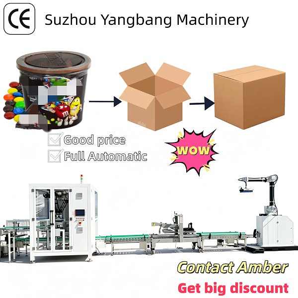 YB-ZX1300-2 Automatic Coffee Cup Case Packing Line Paper Plastic Cup Robotic Box Packer Machine Secondary Packaging Line