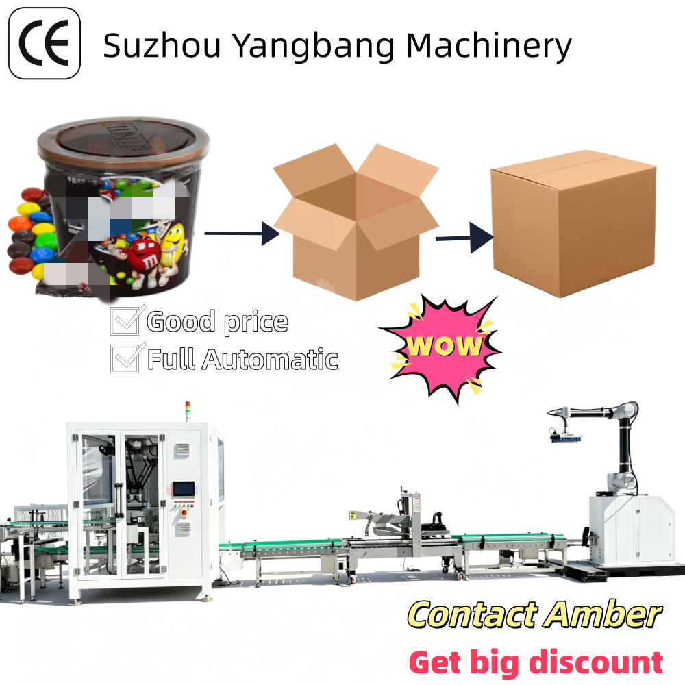YB-ZX1300-2 Full Automatic Paper Coffee Cup Case Packing Line Industrial Disposable Cup Box Loader and Sealer Machine