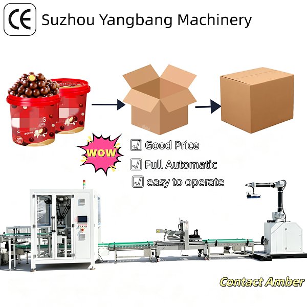 YB-ZX1300-2 2-Axis Automatic Robotic Bottle Case Packer with Custom Gripper for Beverage Cosmetic Bottles