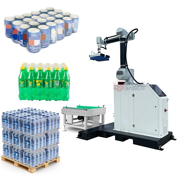 YB-MD35L Automatic Beverage Water Bottle Cans Palletizing and Stacking Equipment With PLC Control