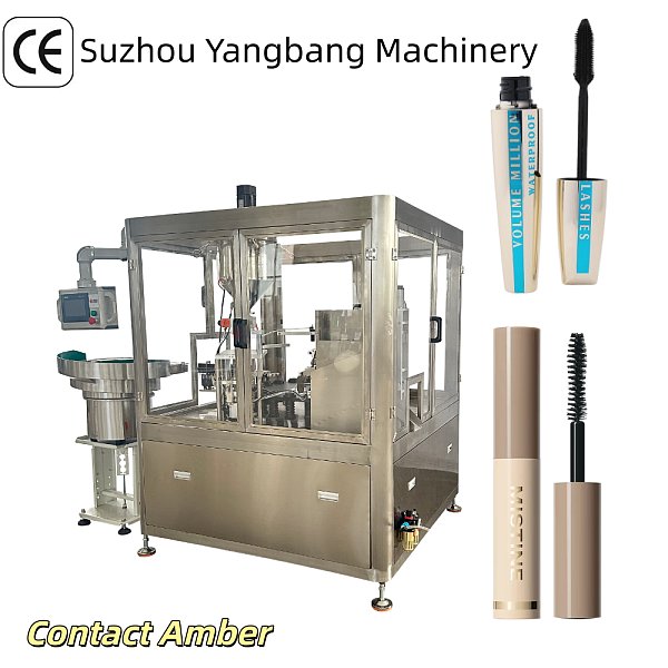 YB-MZB Automatic Cosmetic Filling Machine for Mascara Eyeliner Lip Gloss Tube Filler and Capping Machine with Wiper Station