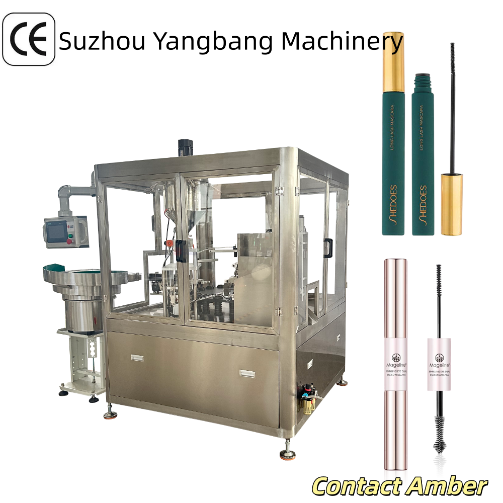 YB-MZB High Precision Automatic Mascara Filling Machine SUS316L Piston Pump Mascara Tube Filler and Capper with Servo Motor