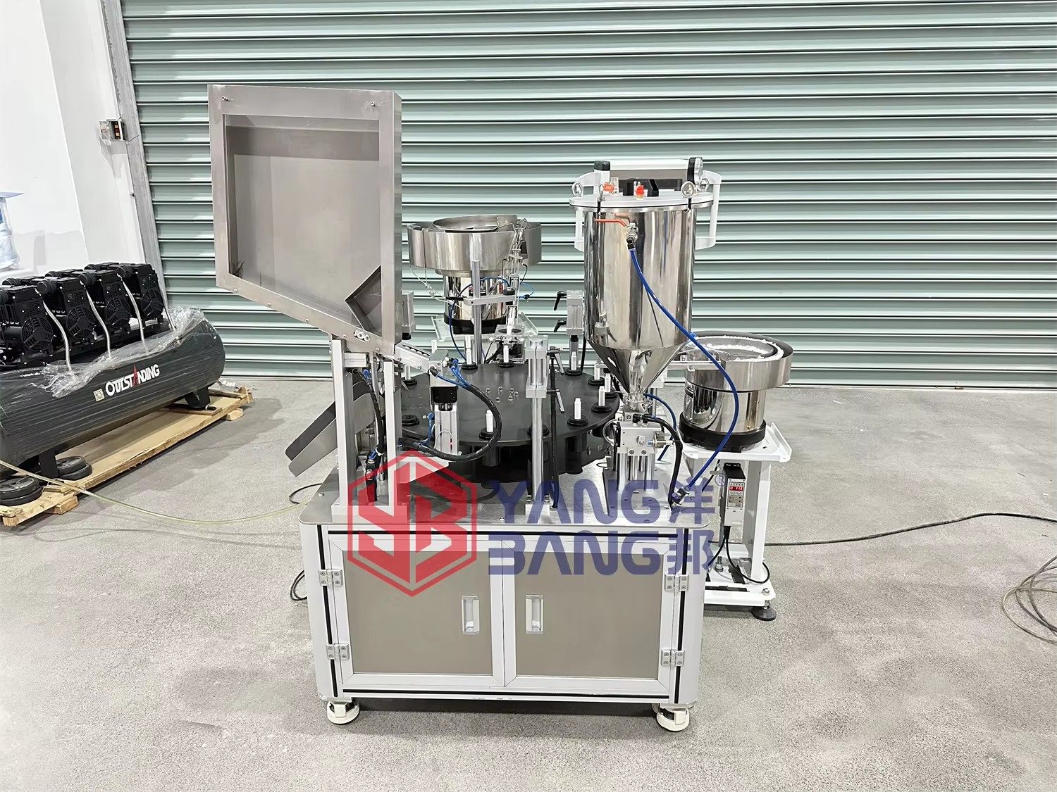 YB-MZB Fully Automatic Gloss Tube Eyeliner Eyebrow Pen Nail Polish Mascara Filling Making Manufacture Machine