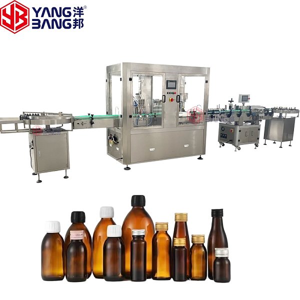 YB-YG4 High Accuracy Full Automatic Syrup Beverage Various Liquid Products Plastic Glass Bottle Filling and Capping Machine