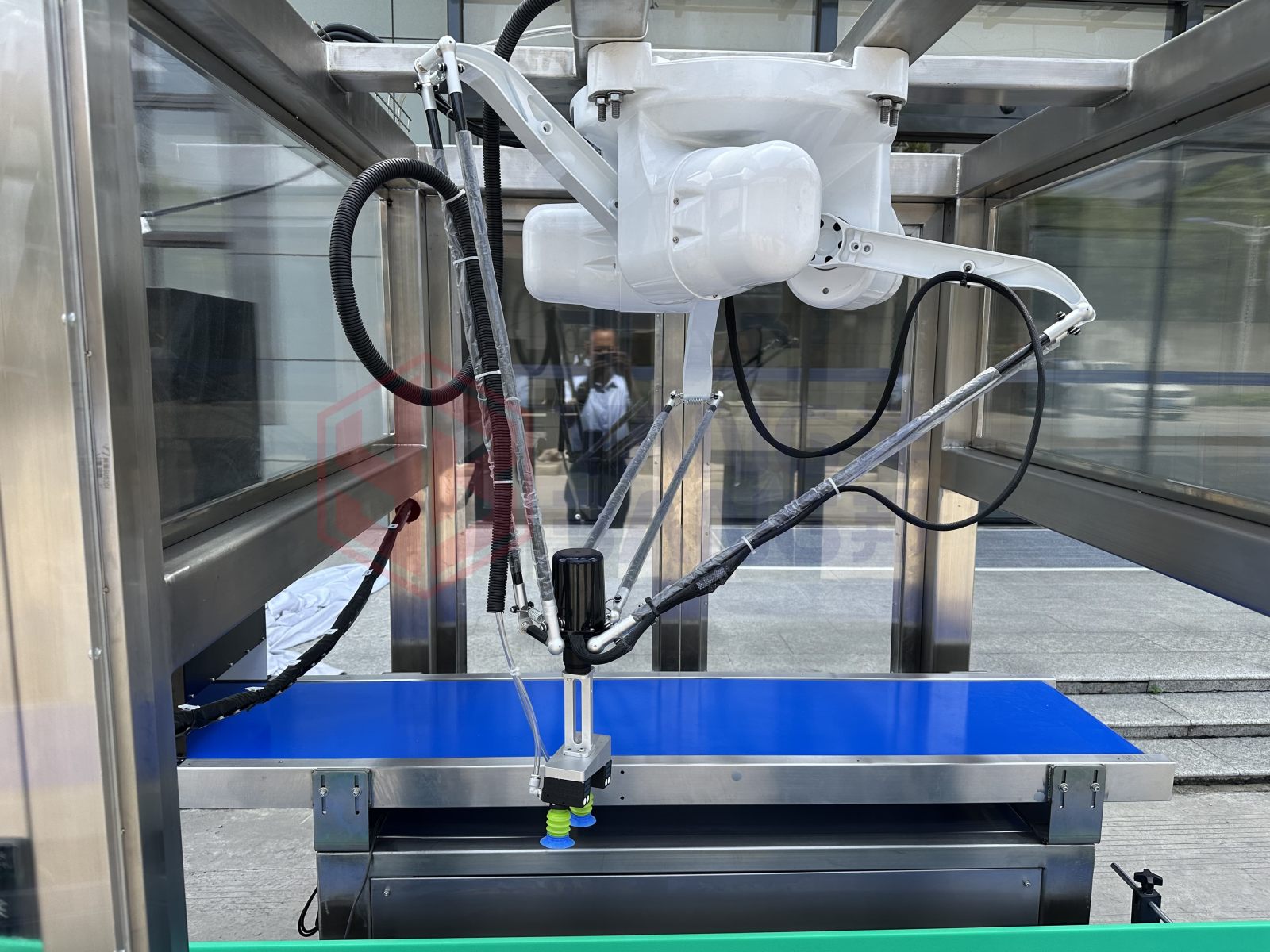 YB-ZXA Fully Automatic Pick & Place Case Packer Top Loading Case Robot Arm Packer Case Packing Machine for Rice Grain Bag