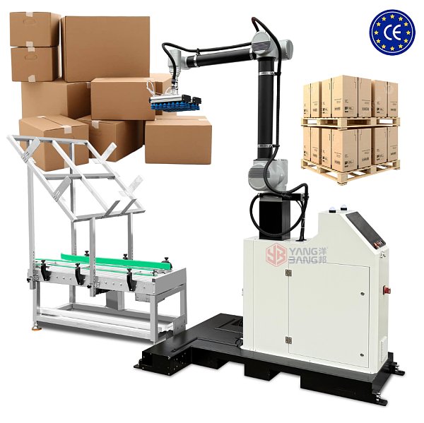 YB-MD35F Automatic Column Type Palletizer China Factory High Speed Box Case Stacking Machine Lifting Type Palletizing System for Line
