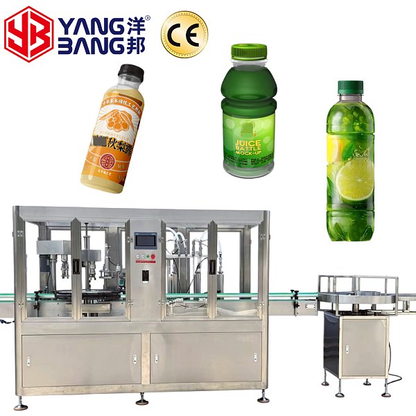 YB-YG4 Automatic 4 Head High Output Beverage Bottled Filling and Capping Machinery Used for Production Line PLC Controlled