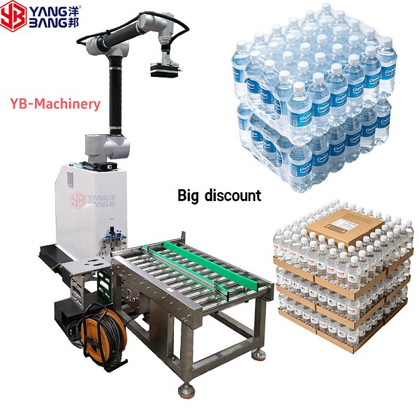 YB-MD35L China Factory High Efficiency Automatic Palletizer for Mineral Water Carton Box and Drinking Water Case Packing Line