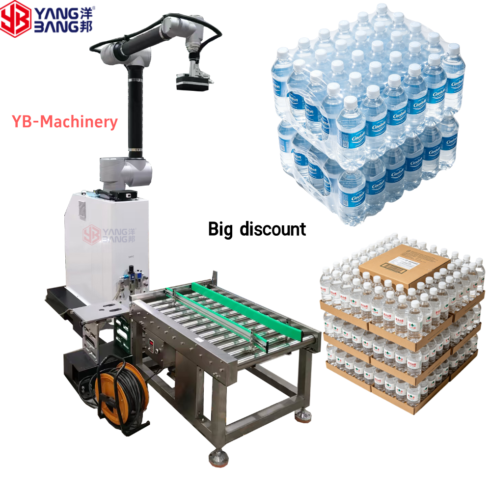 YB-MD35L China Factory High Efficiency Automatic Palletizer for Mineral Water Carton Box and Drinking Water Case Packing Line