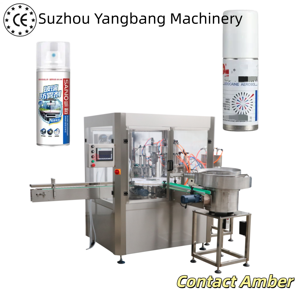 YB-QW2 High Speed Aerosol Can Filling Sealing Machine for Home Care Cosmetic Products China Factory