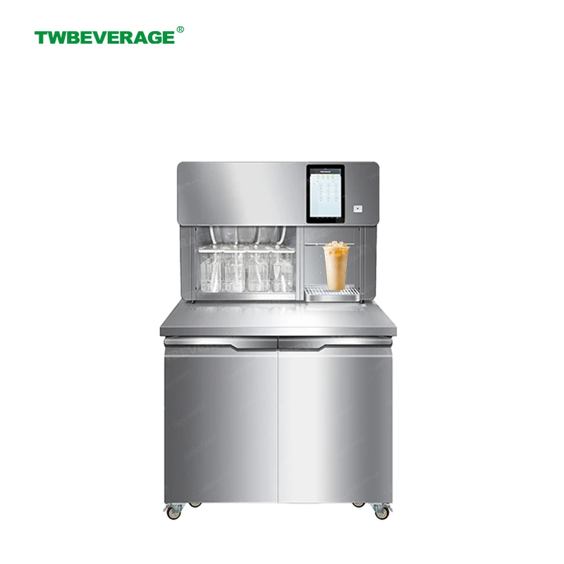 Customized Commercial Equipment For Making Milk Tea For Boba Shop, With Refrigeration Workbench