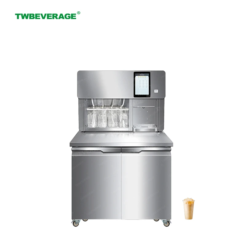 Customized Commercial Equipment For Making Milk Tea For Boba Shop, With Refrigeration Workbench