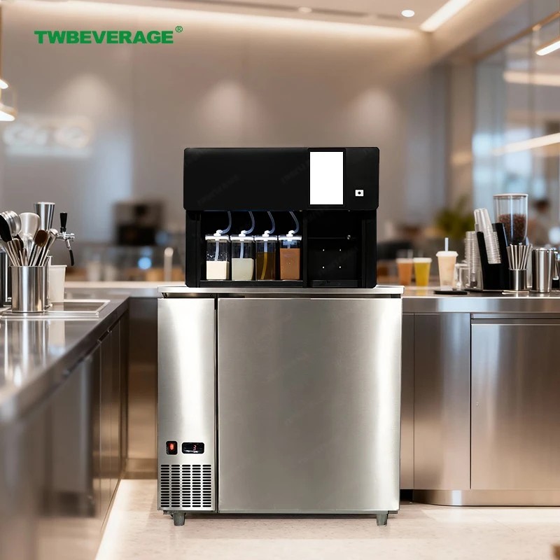 customized-commercial-equipment-for-making43278 Customized Commercial Equipment For Making Milk Tea For Boba Shop, With Refrigeration Workbench