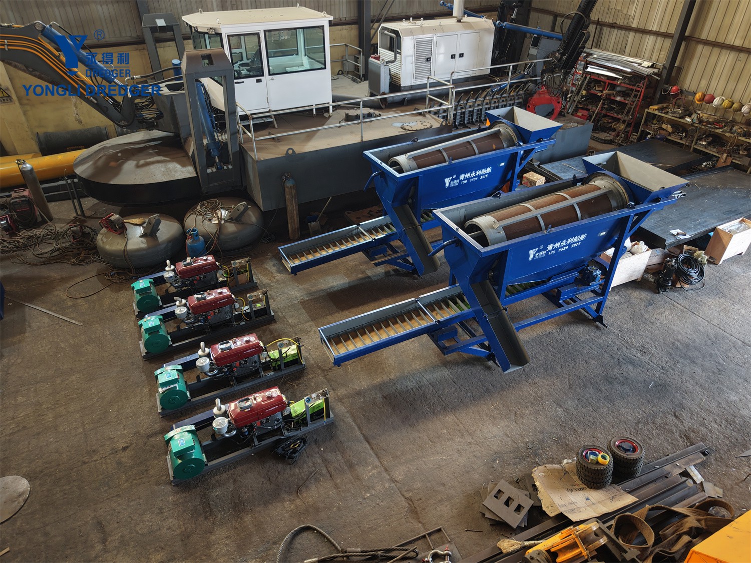 Usine de lavage de trommel d'or mobile