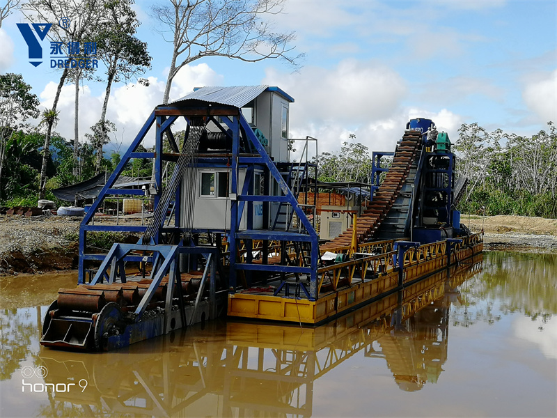 Drague à chaîne à godets pour l’or