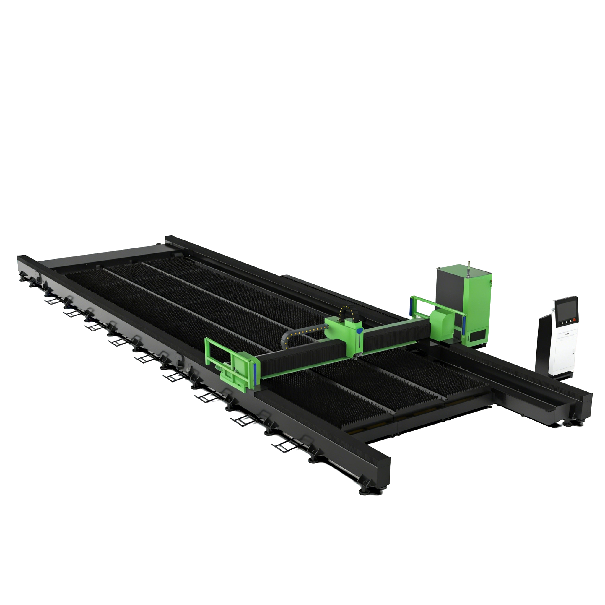 Découpeuse laser de tôles sur rail au sol de grande taille